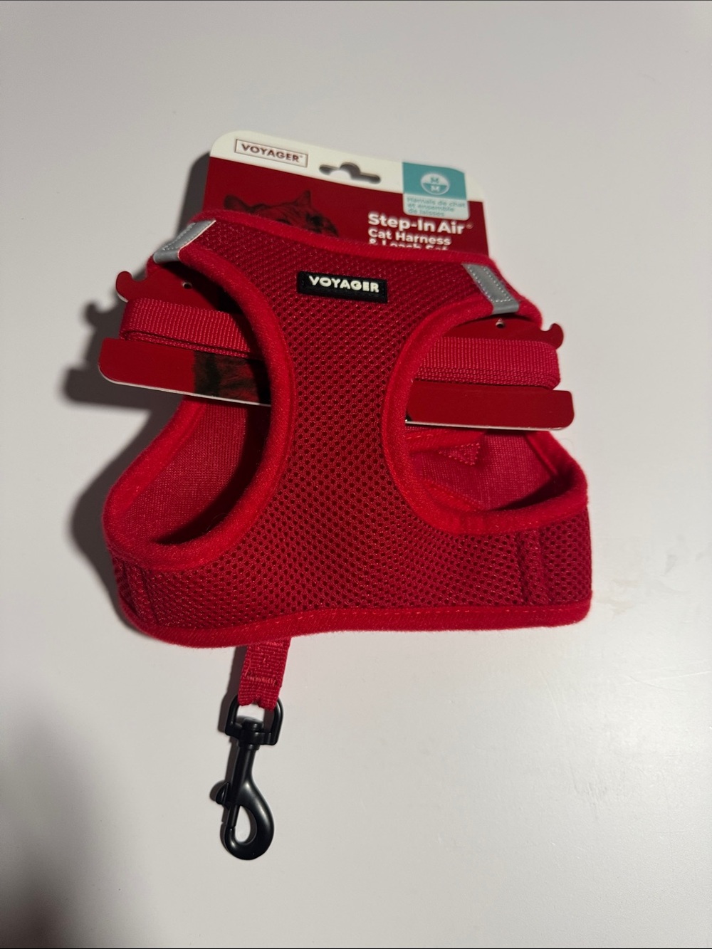 Red Step-In Air cat  Harness & Leash Set M